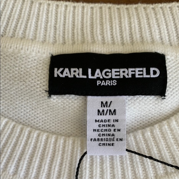 New Karl Lagerfeld Paris Women's Light Weight Bonjour Sweater - Picture 13 of 15